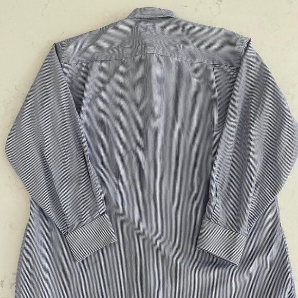 Nordstrom Lg Slv Button Down Oxford Collar Striped Cotton Shirt Blue+Wht Sz 15.5 - Picture 8 of 13
